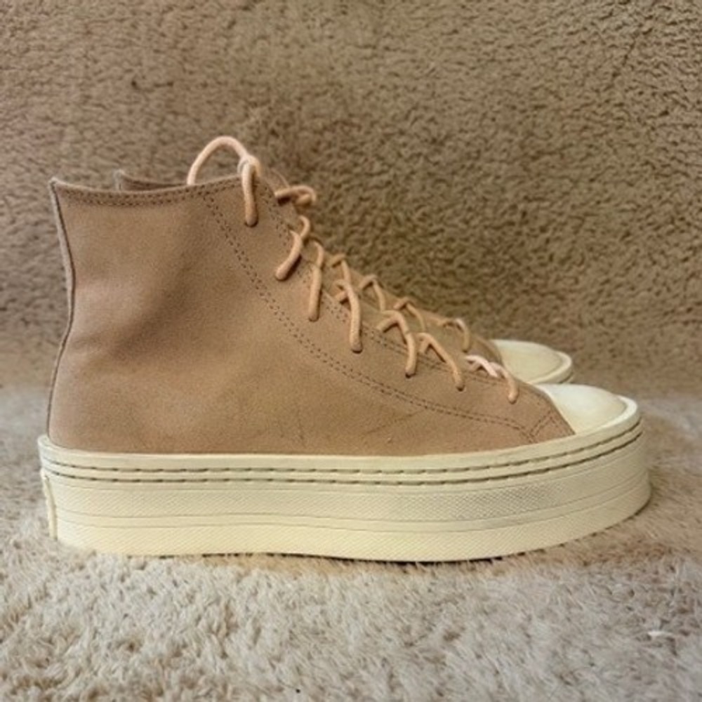 Converse Chuck Taylor All Star Move Platform High Top Pink Suede Sneakers Womens